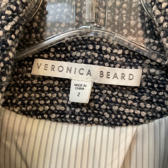 Veronica Beard Tweed Jacket, Black and White, Classic Raw Edges, Sz 2 - Picture 3 of 13
